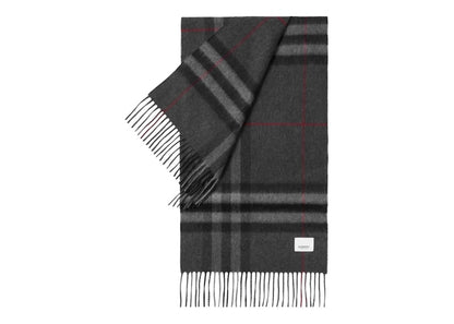 Burberry The Classic Check Cashmere Scarf Charcoal