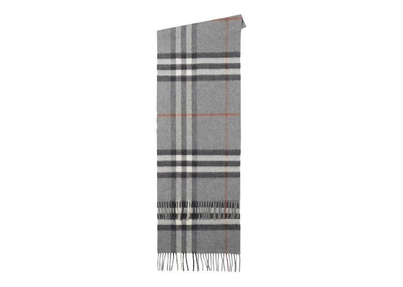 Burberry The Classic Check Cashmere Scarf Grey