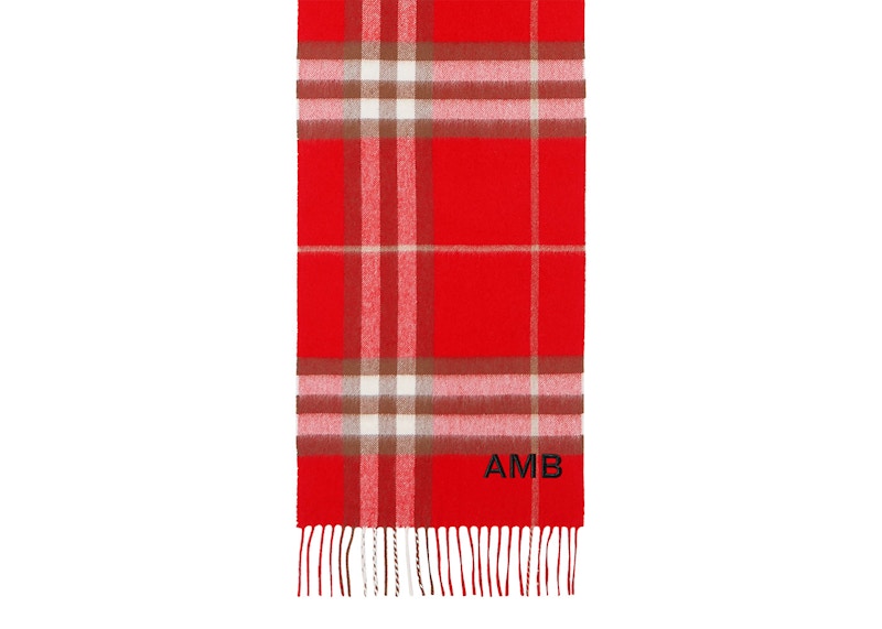 Burberry The Classic Check Cashmere Scarf Red