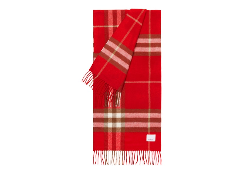 Burberry The Classic Check Cashmere Scarf Red