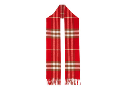 Burberry The Classic Check Cashmere Scarf Red