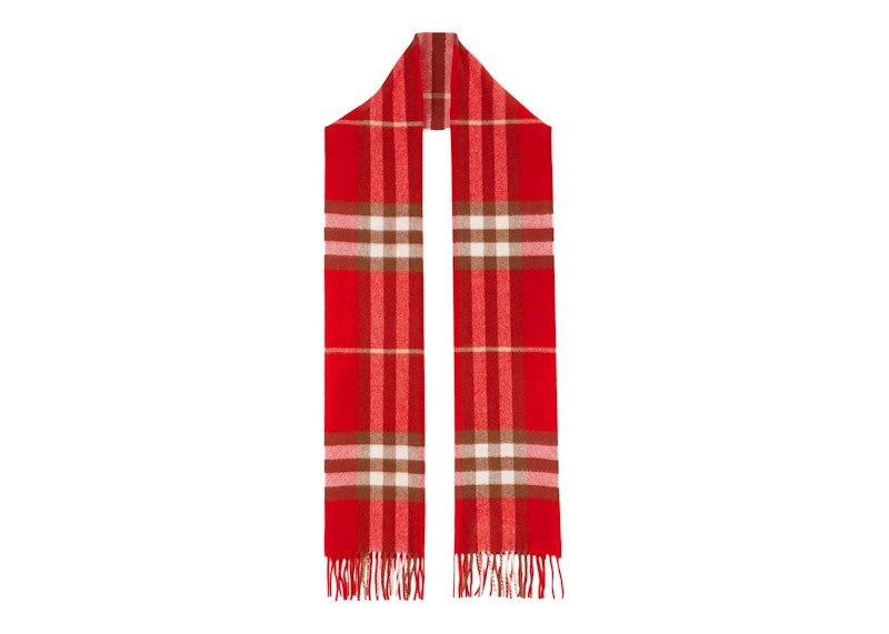 Burberry The Classic Check Cashmere Scarf Red