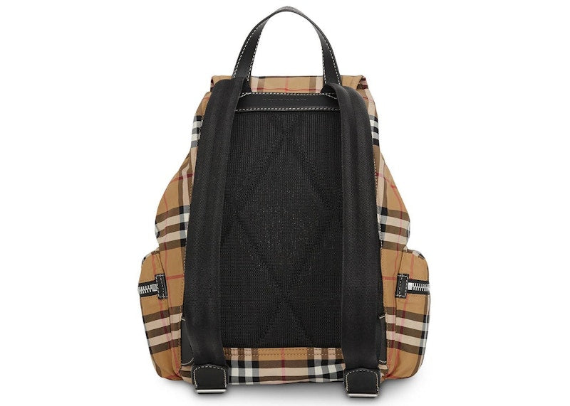 Burberry The Medium Rucksack Vintage Check Nylon Antique Yellow