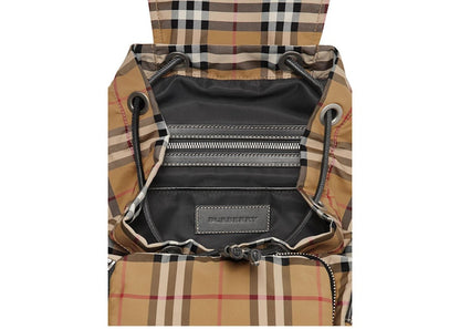 Burberry The Medium Rucksack Vintage Check Nylon Antique Yellow