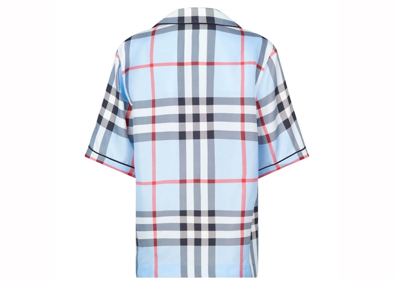 Burberry Tierney Silk Shirt Pale Blue IP Check