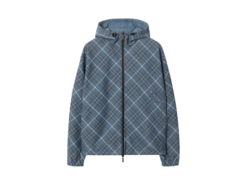 Burberry Tonal EKD Applique Windbreaker Pewter Ip Check