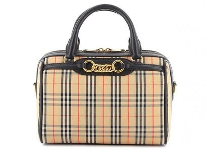 Burberry Top Handle Check Gold-tone Beige