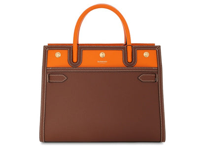 Burberry Top Handle Title Handbag Brown
