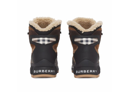 Burberry Tor Shearling Lined Black Brown
