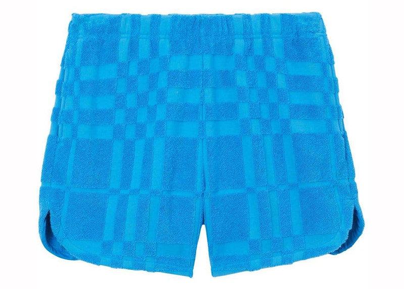 Burberry Towelling Check Above-Knee Shorts Blue