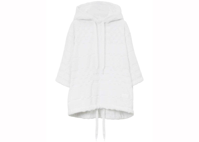 Burberry Towelling Check Short-Sleeve Hoodie White