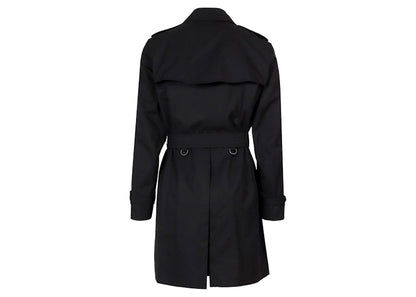 Burberry Traditional Check Lining Cotton Trench Coat Black