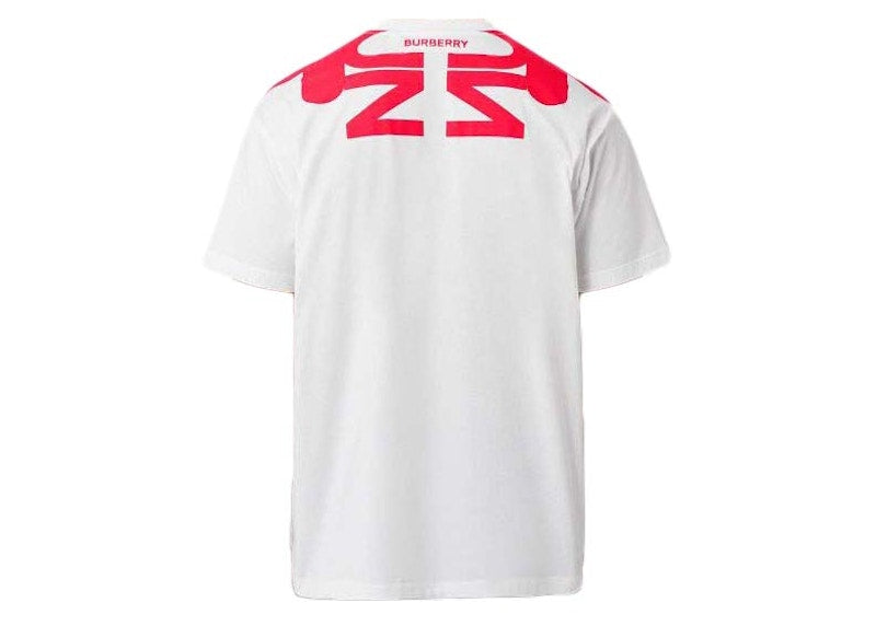 Burberry Universal Passport Cotton T-Shirt White/Red
