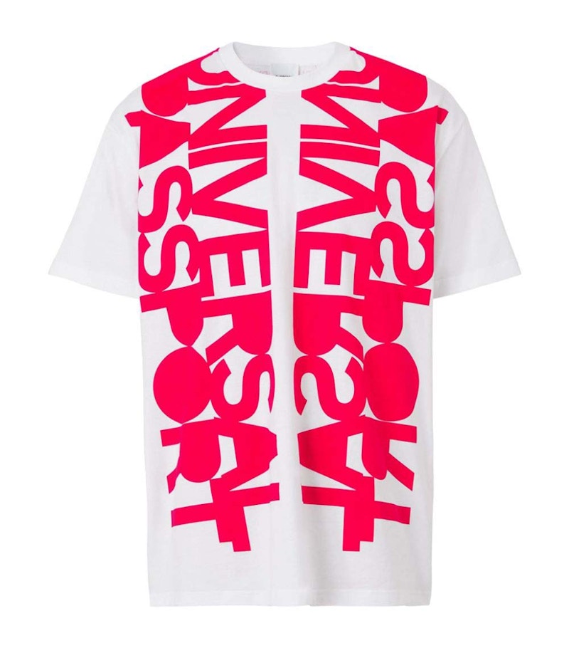 Burberry Universal Passport Cotton T-Shirt White/Red