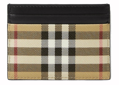Burberry Vintage Check (5 Slot) Card Case Black/Archive Beige