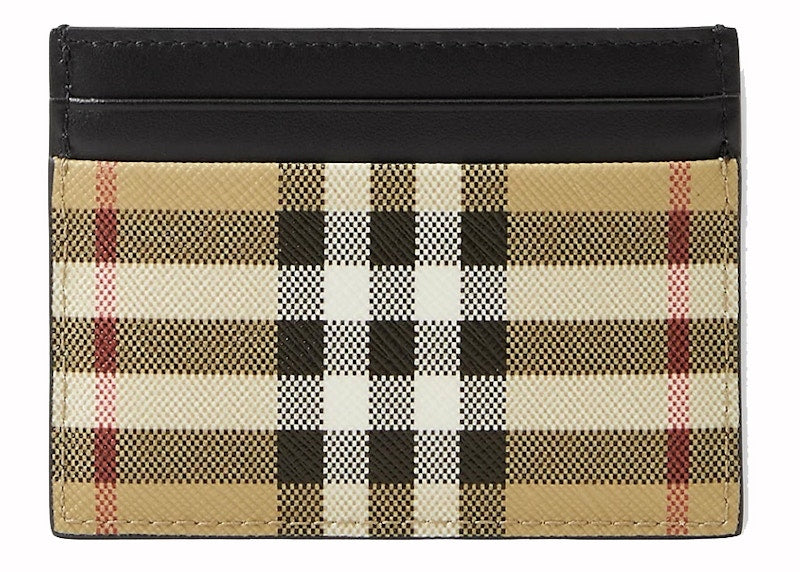 Burberry Vintage Check (5 Slot) Card Case Black/Archive Beige