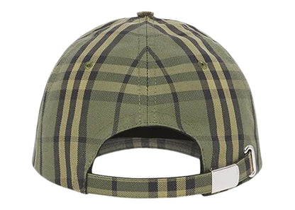 Burberry Vintage Check Canvas Baseball Cap Green