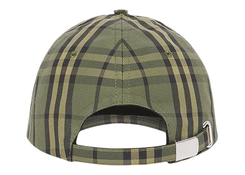 Burberry Vintage Check Canvas Baseball Cap Green