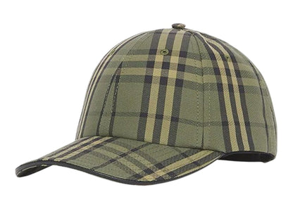 Burberry Vintage Check Canvas Baseball Cap Green