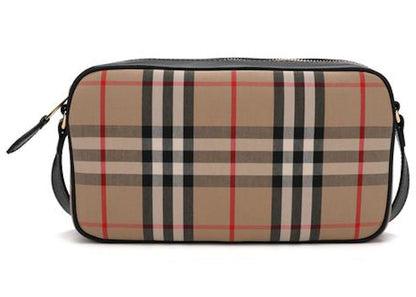 Burberry Vintage Check Cotton Camera Bag Brown