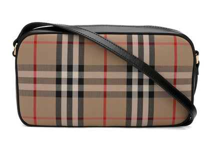 Burberry Vintage Check Cotton Camera Bag Brown