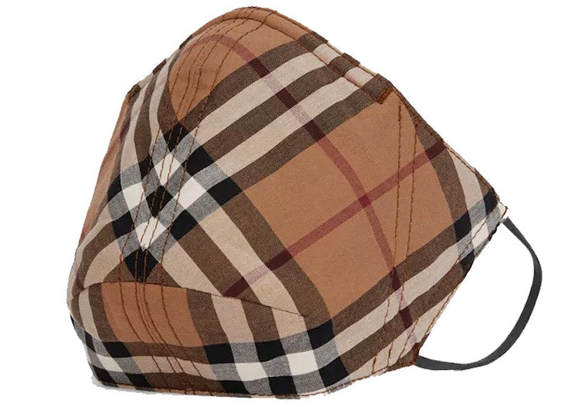 Burberry Vintage Check Cotton Face Mask Birch Brown