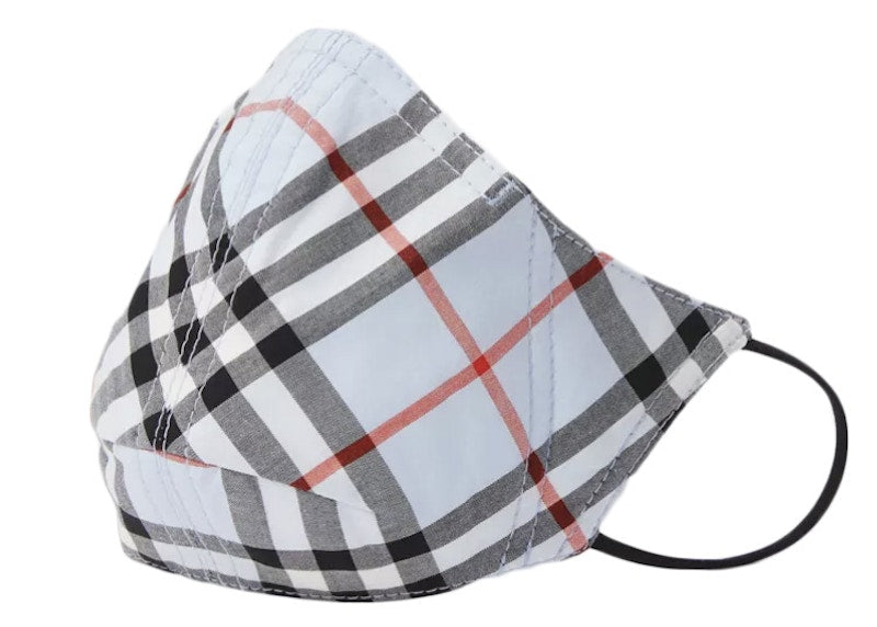 Burberry Vintage Check Cotton Face Mask Pale Blue
