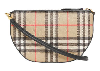 Burberry Vintage Check Cotton Olympia Pouch Archive Beige