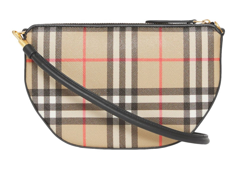 Burberry Vintage Check Cotton Olympia Pouch Archive Beige