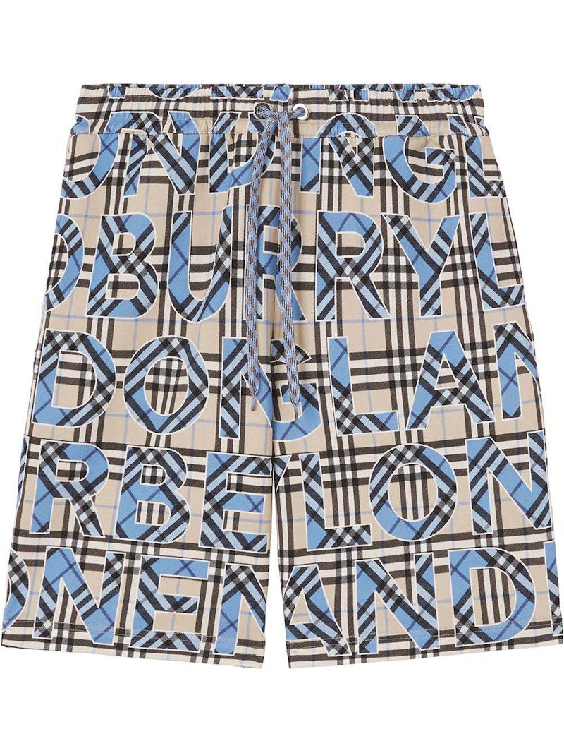 Burberry Vintage Check Drawstring Shorts Archive Beige Blue