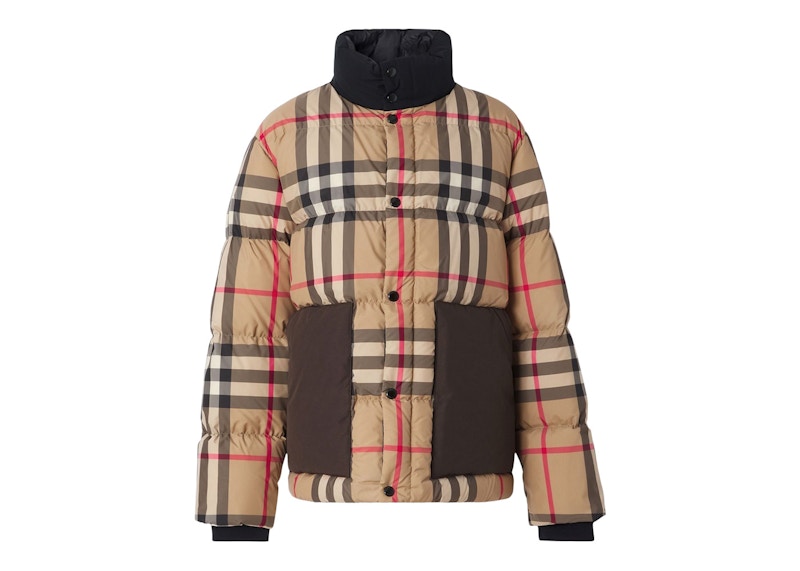 Burberry Vintage Check Puffer Jacket Archive Beige