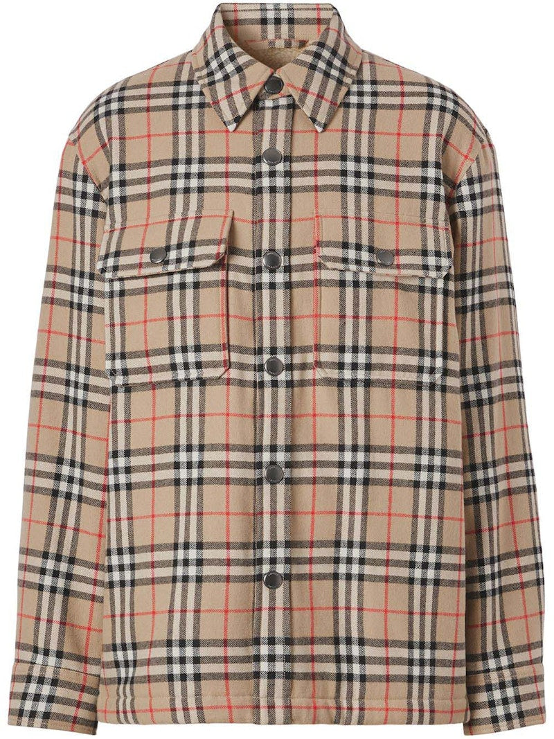 Burberry Vintage Check Shirt Jacket Beige