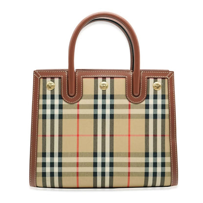 Burberry Vintage Check Two-handle Title Bag Mini Archive Beige