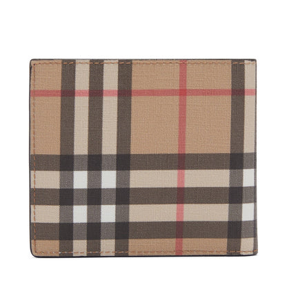Burberry Vintage Check International Bifold Wallet 8 Slot Black