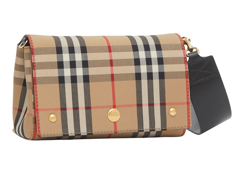Burberry Vintage Check and Leather Crossbody Bag Small Archive Beige/Black