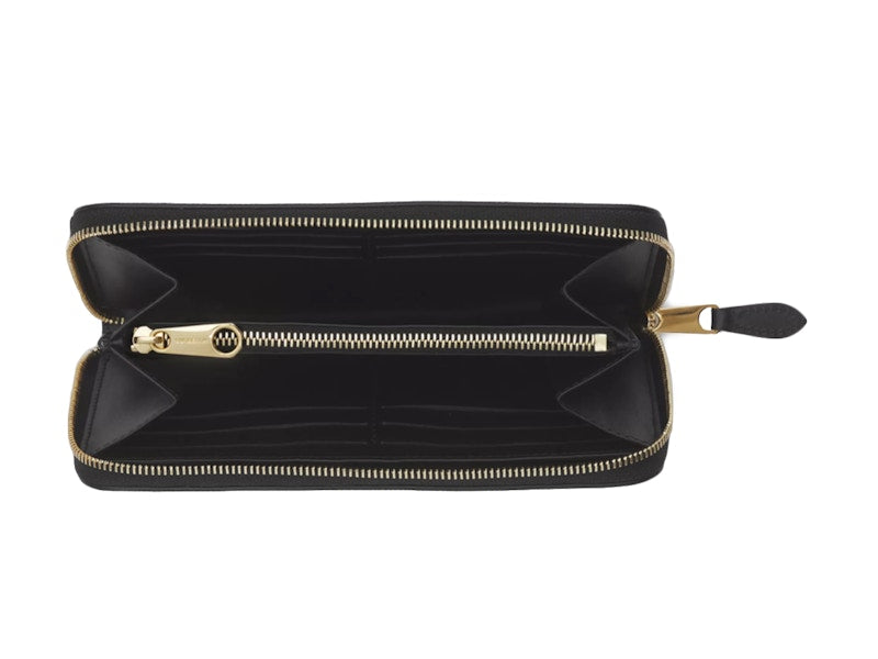 Burberry Vintage Check and Leather Ziparound (12 Card Slot) Wallet Archive Beige/Black