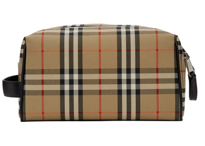 Burberry Vintage Pouch Check Hart Nylon Beige