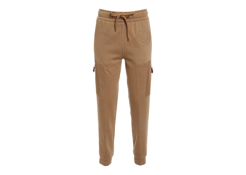 Burberry Women's Archway Logo Embroidered Track Pants Camel Beige
