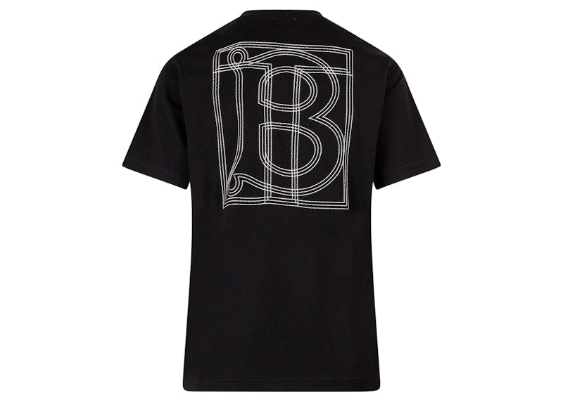 Burberry Women's Back Monogram Cotton T-Shirt Black