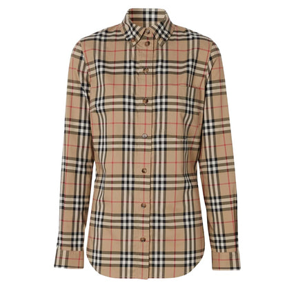 Burberry Womens Classic Check Button Down Shirt Vintage Check