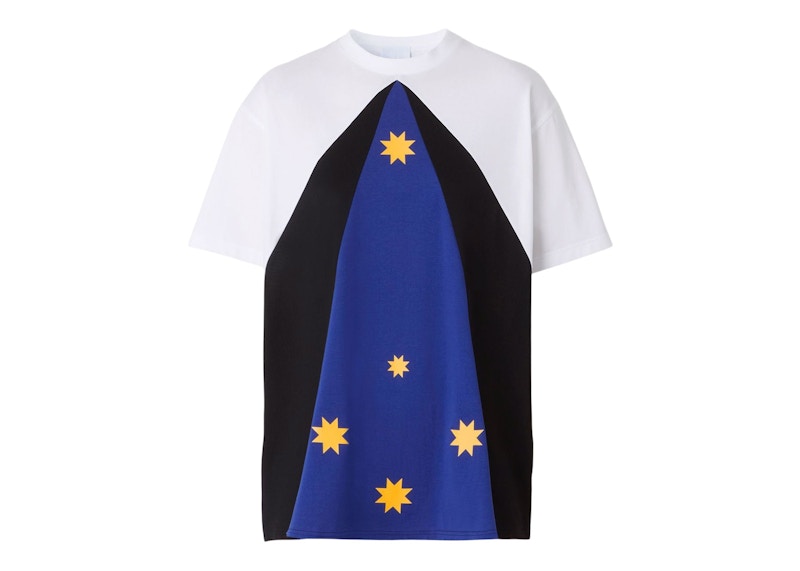 Burberry Women's Colour Block Star Print T-shirt White/Blue/Black