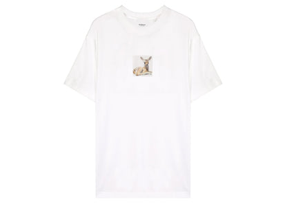 Burberry Womens Deer Print Cotton T-shirt White