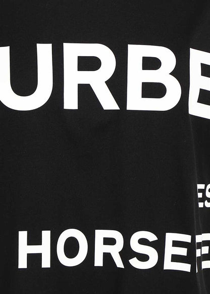 Burberry Womens Horseferry Print Cotton Oversized T-Shirt Black/White