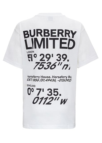 Burberry Womens Horseferry Print Cotton Oversized T-Shirt White/Black