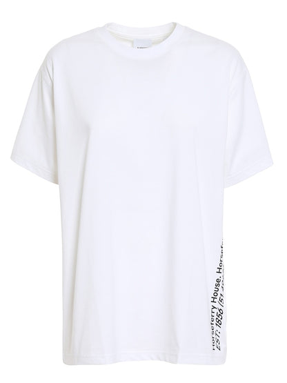 Burberry Womens Horseferry Print Cotton Oversized T-Shirt White/Black