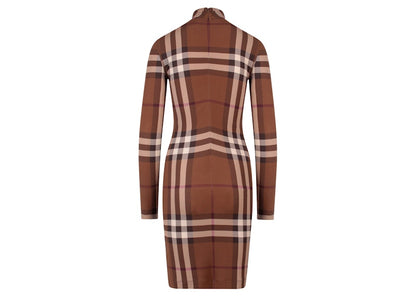 Burberry Women's Iconic Print Stretch Viscose Dress Beige