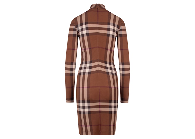 Burberry Women's Iconic Print Stretch Viscose Dress Beige