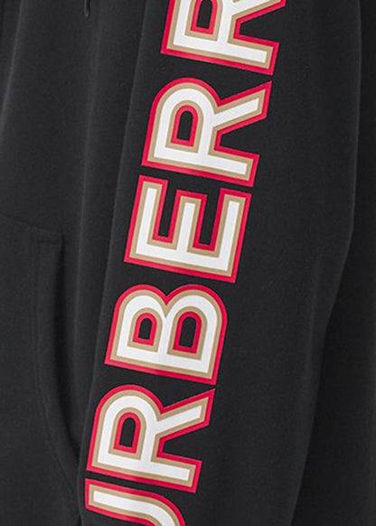 Burberry Womens Logo Print Zip-Up Hoodie Black/Multi
