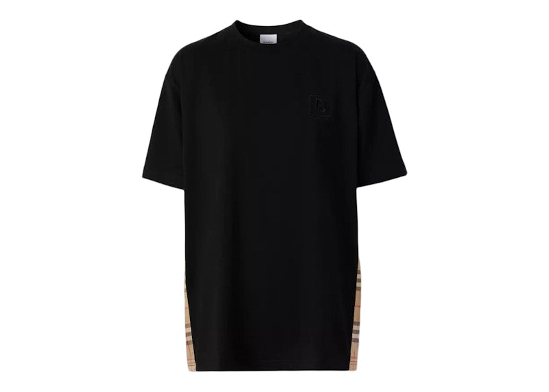 Burberry Women's Side Check Stripe T-shirt Black/Archive Beige