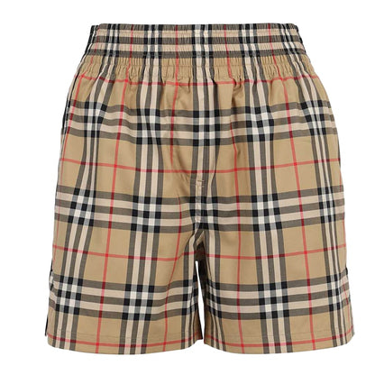 Burberry Womens Stretch Cotton Shorts Vintage Check